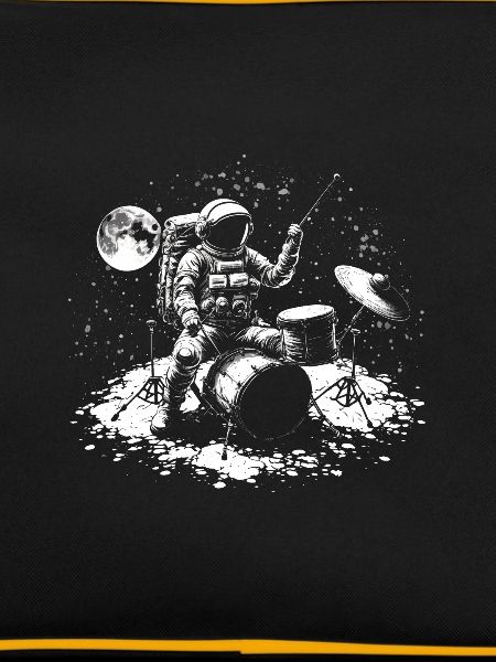 Astronaut plays his drums