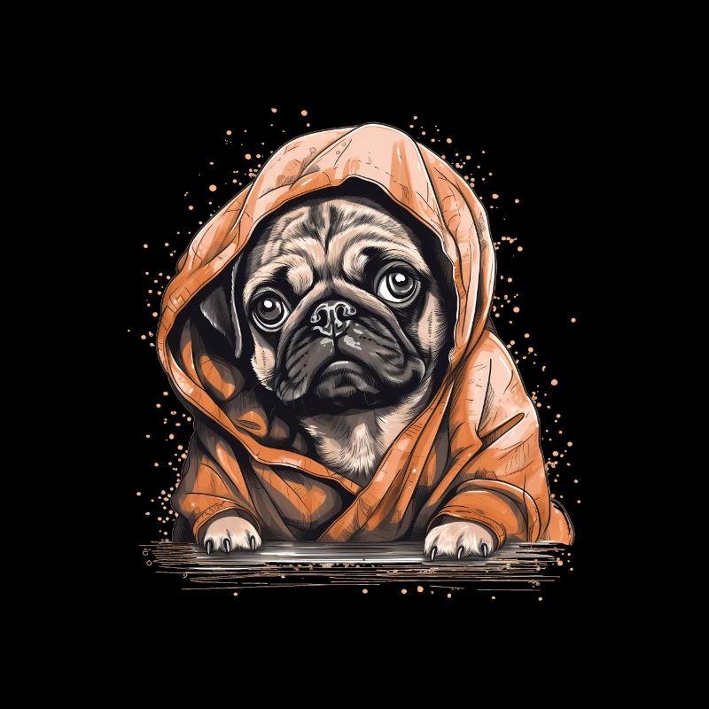 Petit chien carlin mignon