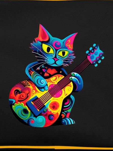 Cat playing guitar