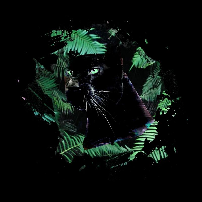 panthère, guépard, léopard, noir, vert, jungle