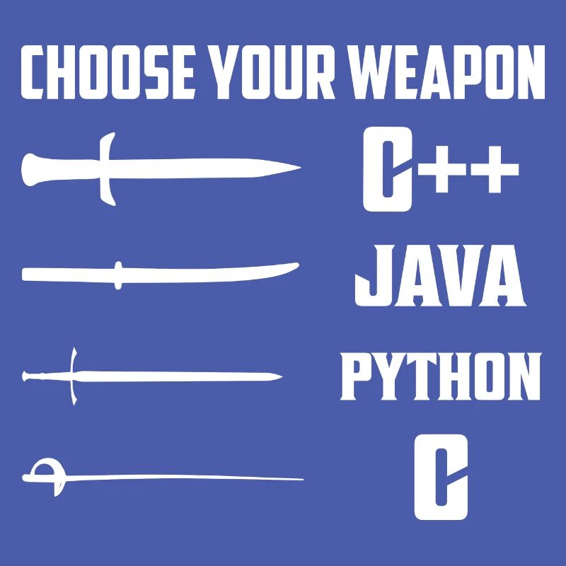 Choose Your Weapon C++, Java, Python, C Coding Pro