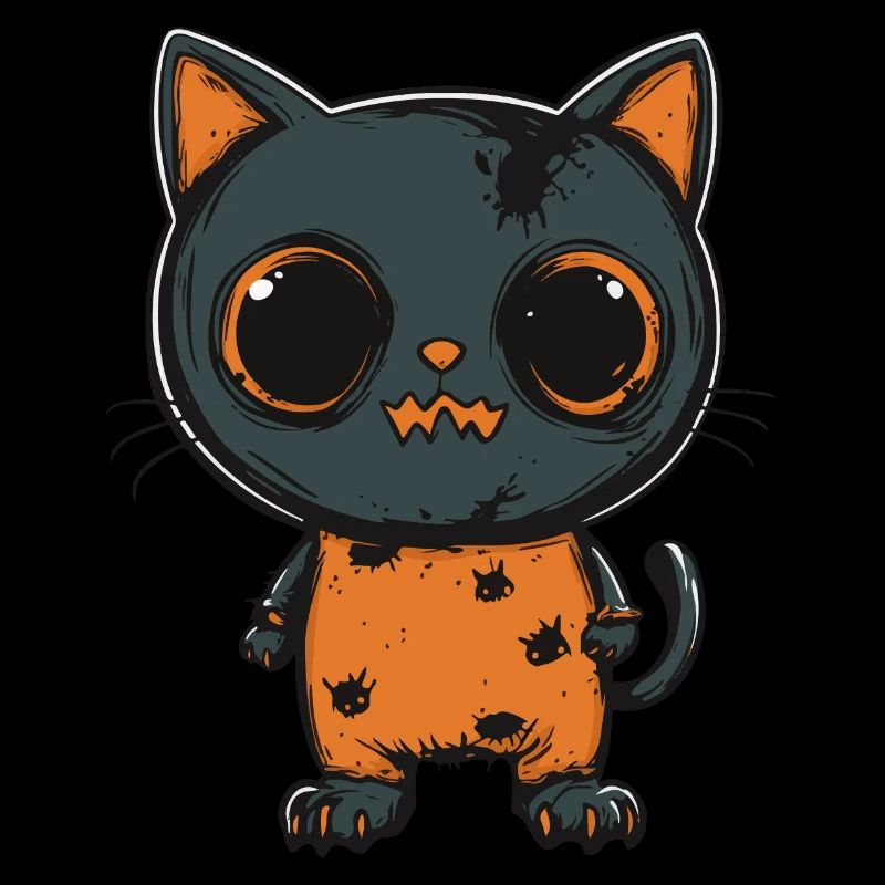 Katze Halloween Zombie
