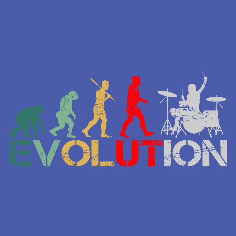 Drummer Schlagzeuger Evolution Retro