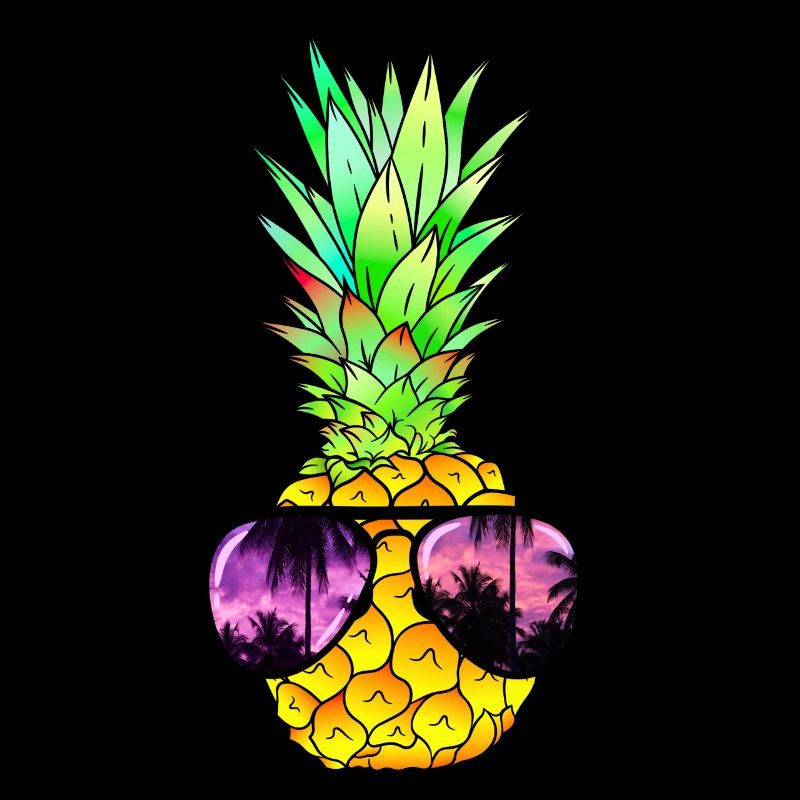 cool pineapple with sunglasses