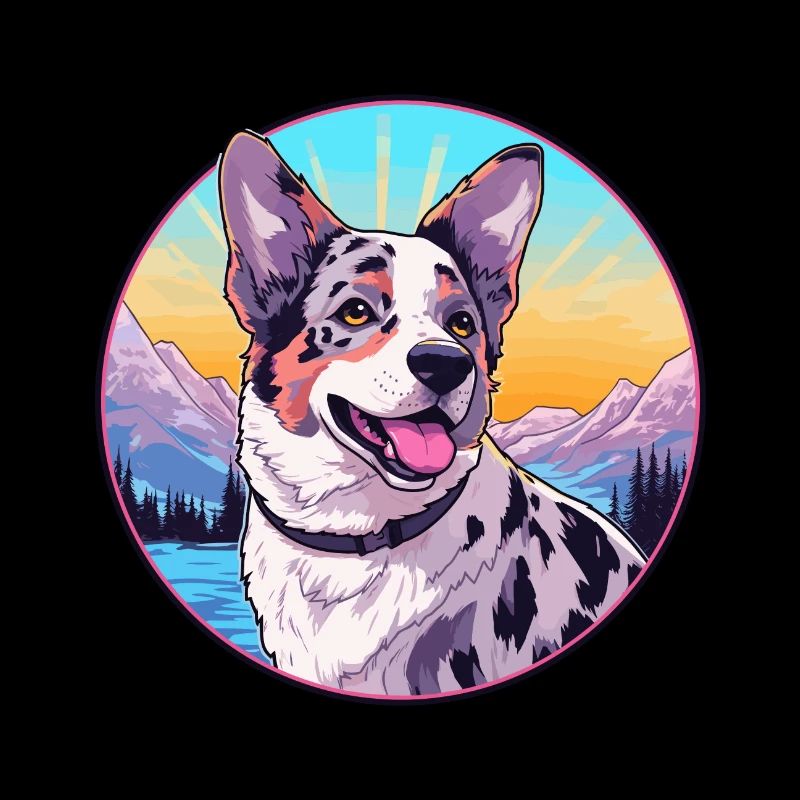 Australischer Stumpy Tail Cattle Dog Rasse Cartoon Ka