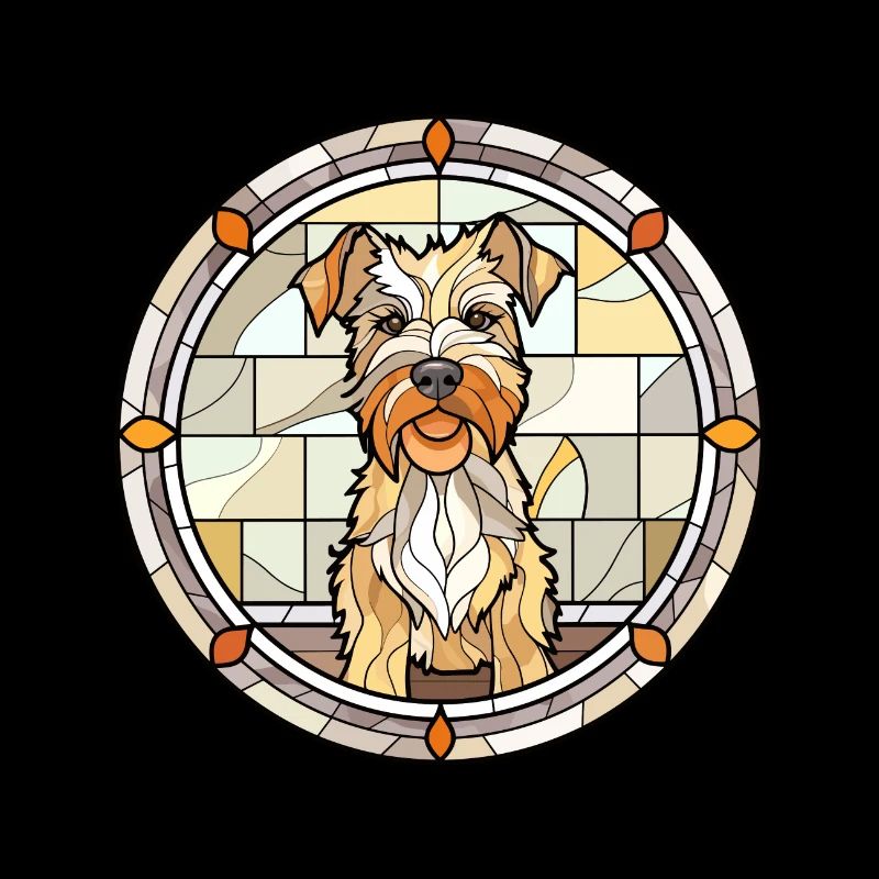 Lucas Terrier Hunderasse Buntes Glas Wat