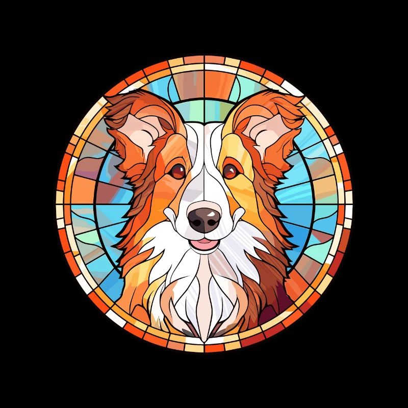 Shetland Schäferhund Hunderasse Buntglas Bunt