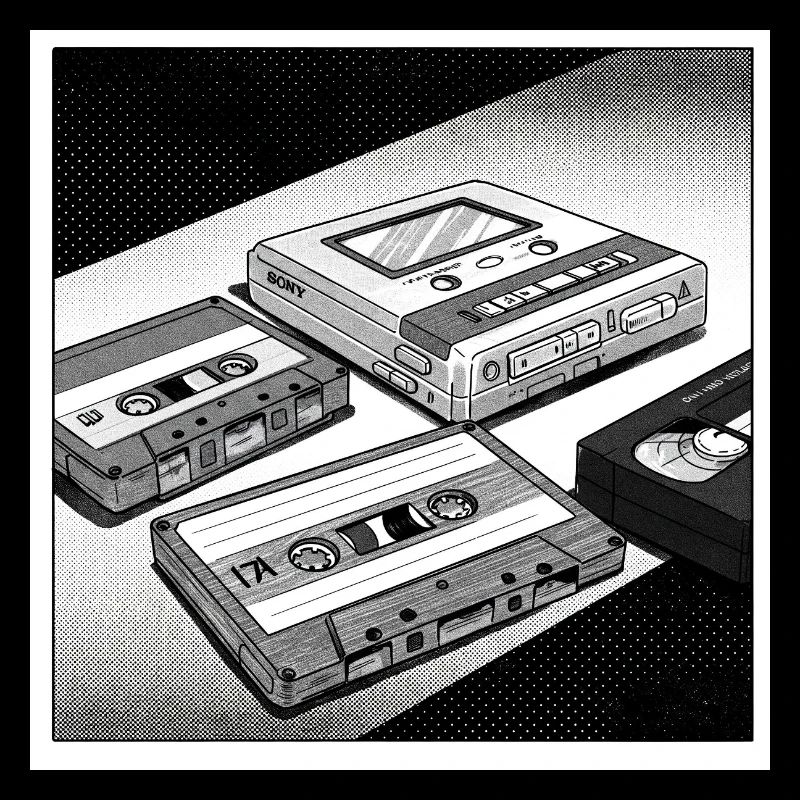 90s cult objects: Comic look for Walkman & Co.