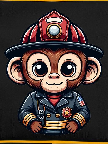 Cute Monkey Firefighter
