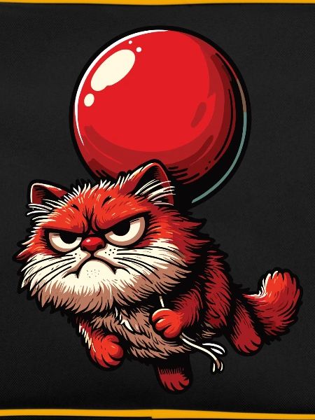 Katze mit Luftballon