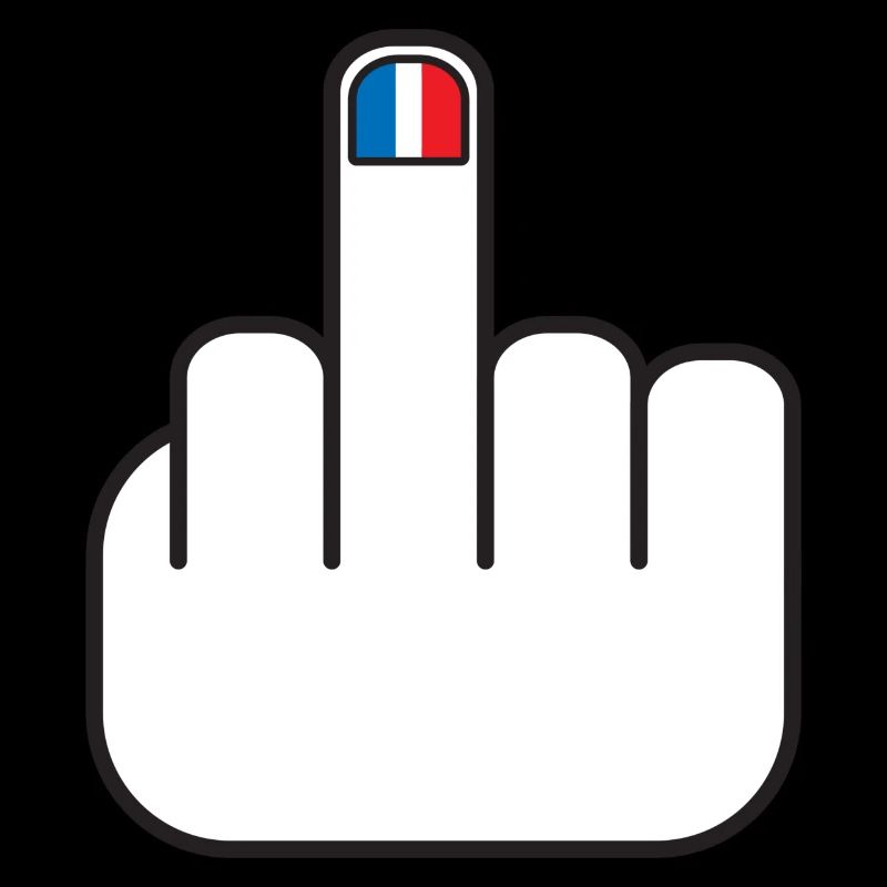 French manucure doigt d'honneur bleu blanc rouge