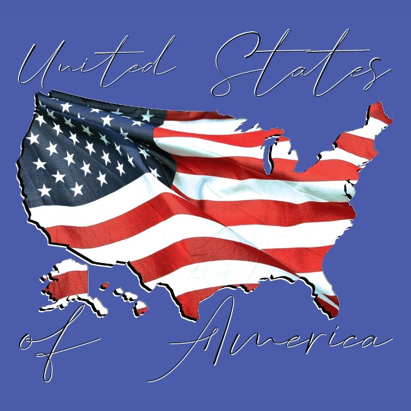 États-Unis | Drapeau réel | Flag Map Script
