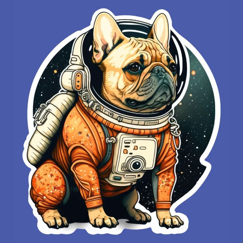 Français bouledogue dans l’espace, drôles de chiens!