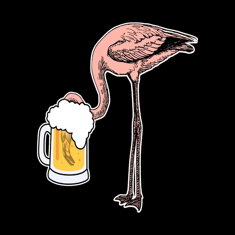 Flamingo mit Bier lustige Bilder Geschenkidee