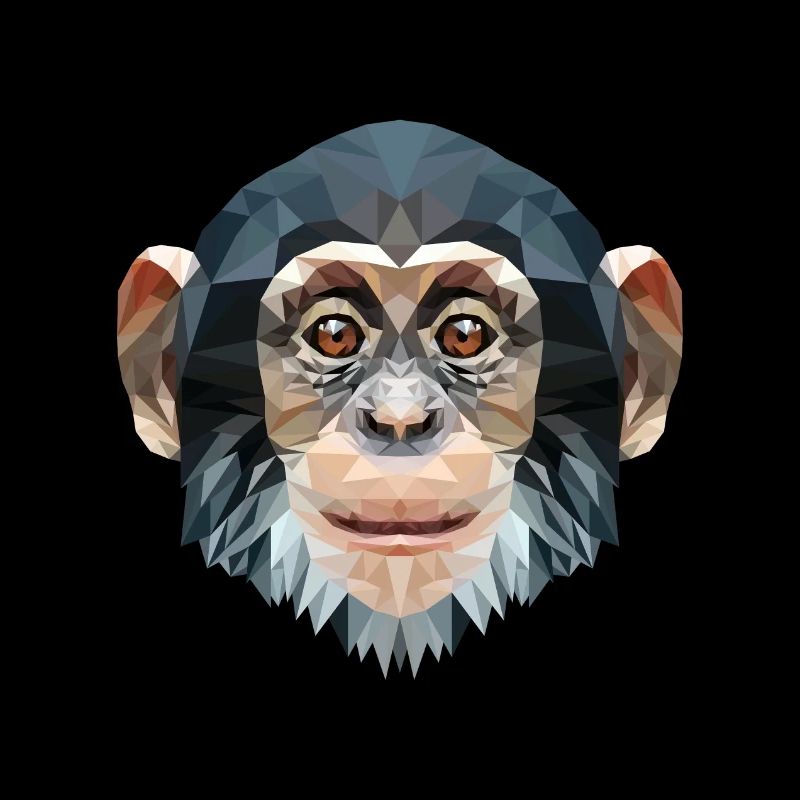 Polygon design monkey chimpanzee
