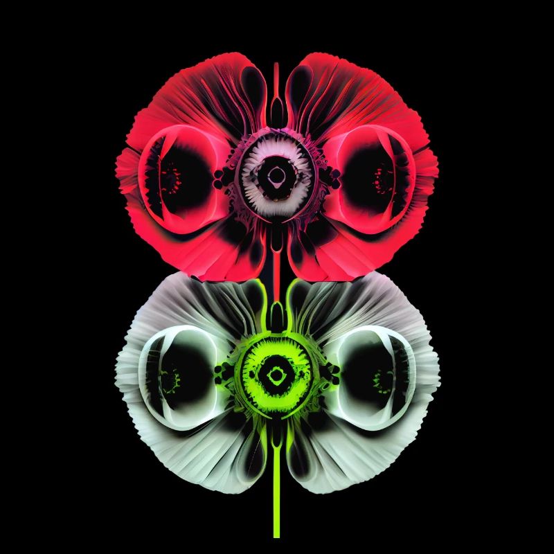 Psychedelische Mohnblüten