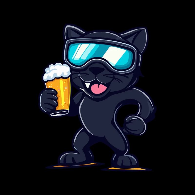 Panther Apres Ski Bier Comic