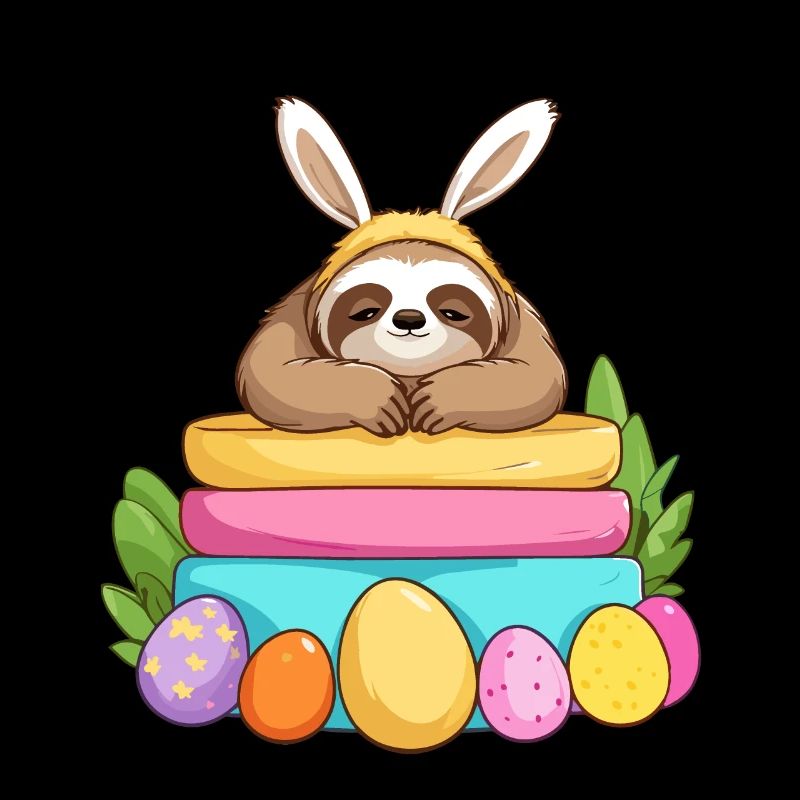 Funny Sloth Easter Bunny Iconic Easter
