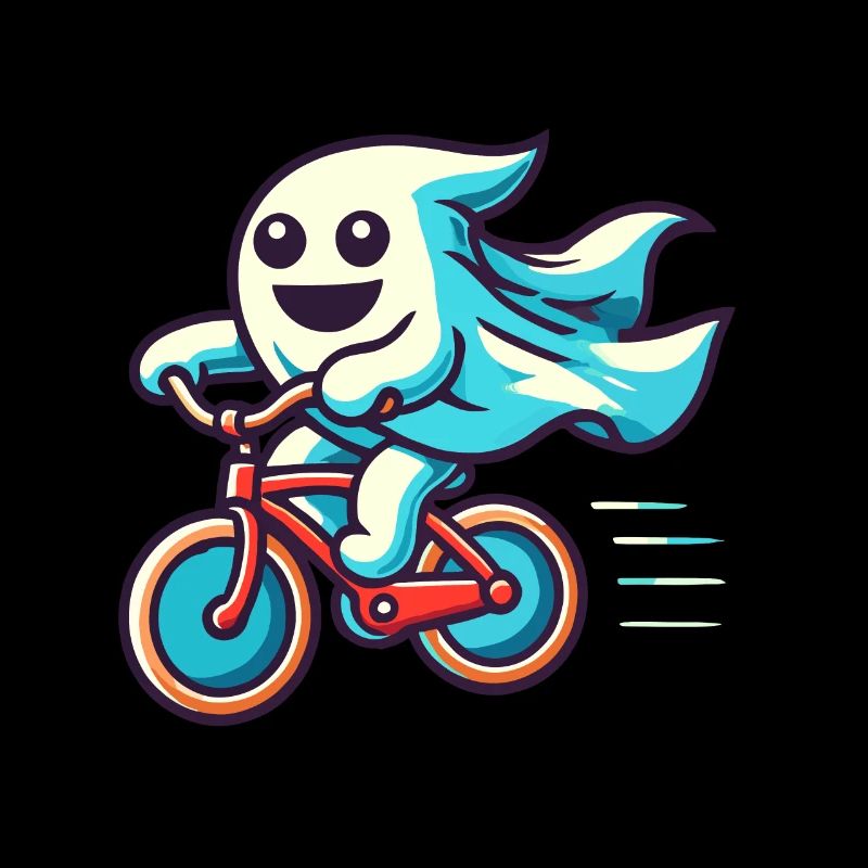 Bicycle Riding Ghost Funny Ghost
