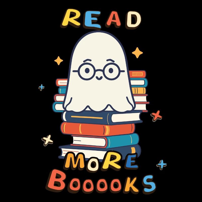 Cute Book Lover Ghost Halloween