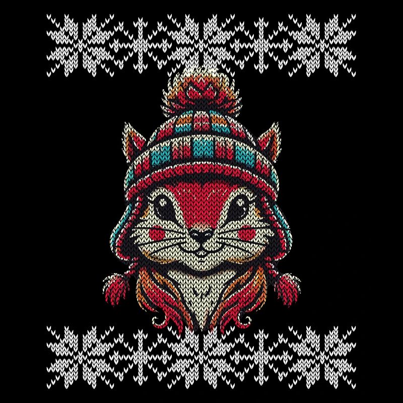 Winter knit look squirrel with hat