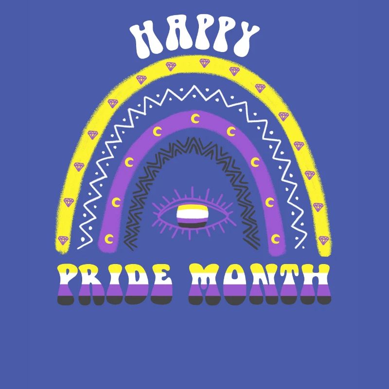 Boho Rainbow Happy Pride Month Nonbinary