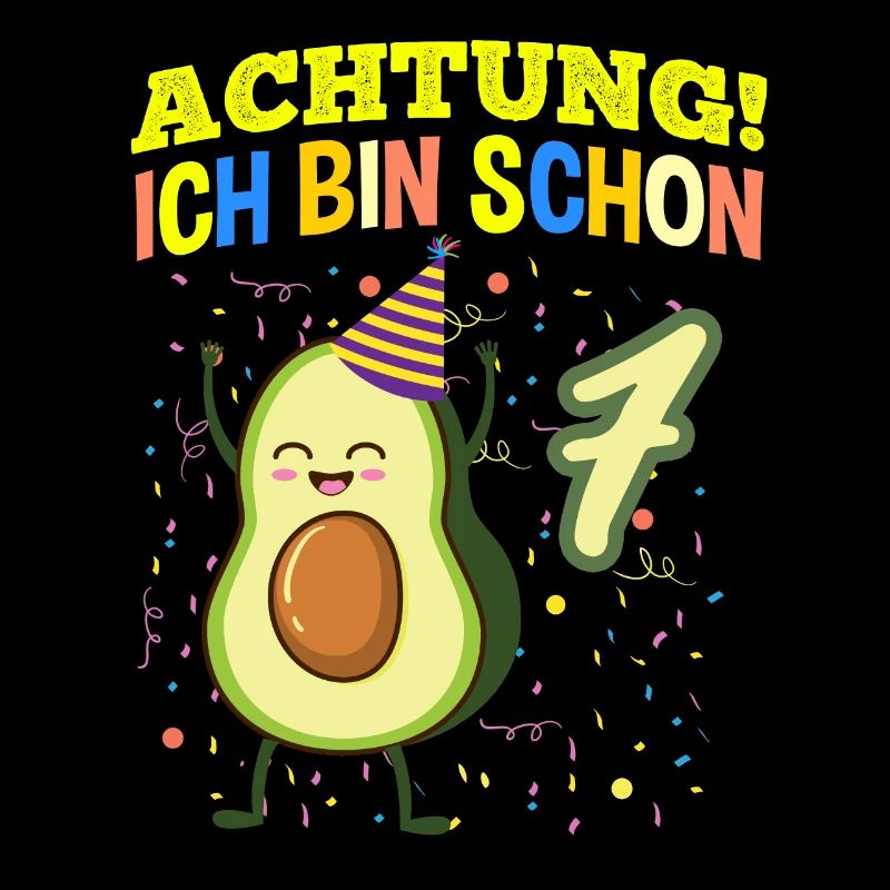 Achtung Ich Bin Schon 7 Obst Geburtstag Avocado