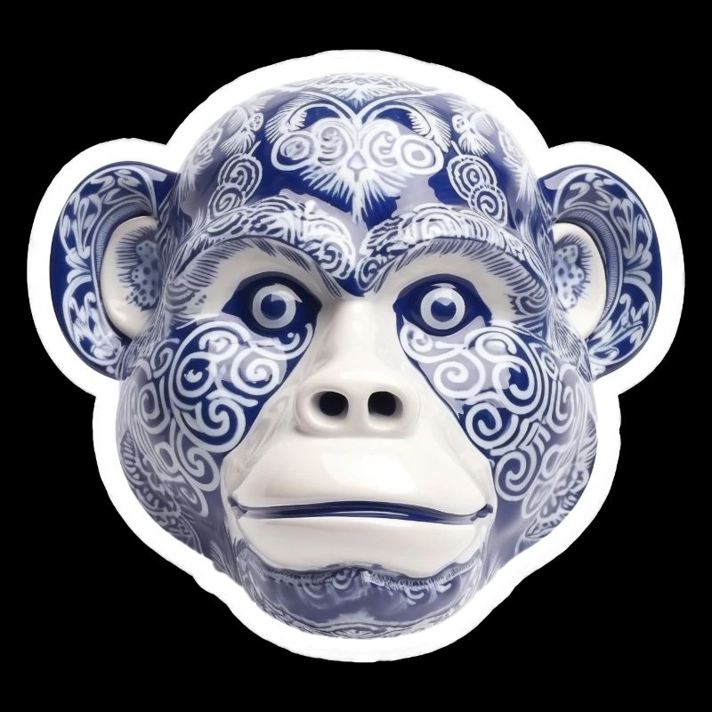 Visage de singe en céramique