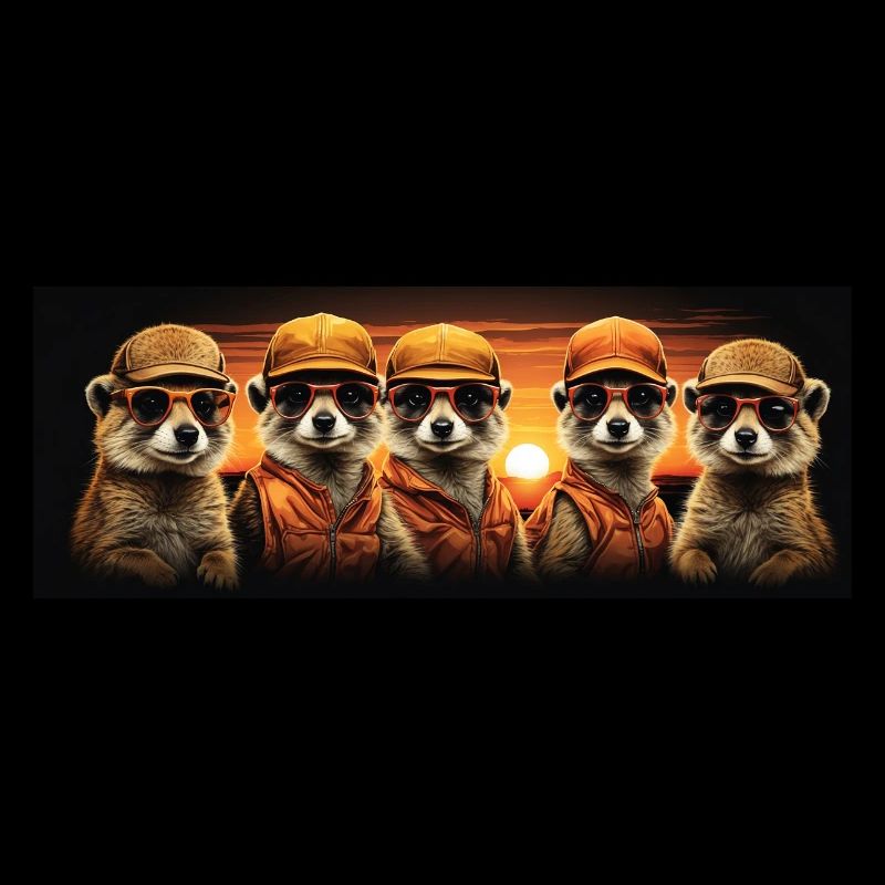 Coole Erdmännchen Erdmännchengruppe