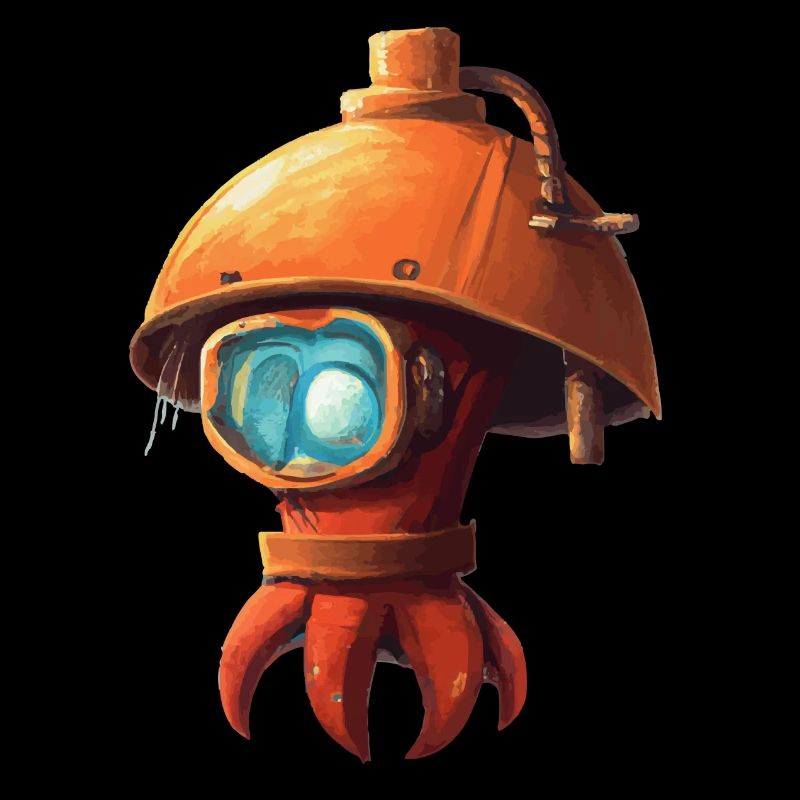 Red little octopus octopus with helmet gift idea