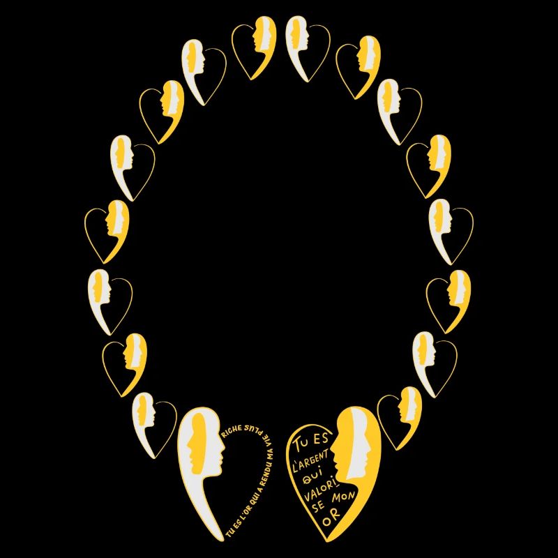 Collier avec déclaration d'amour réciproque.