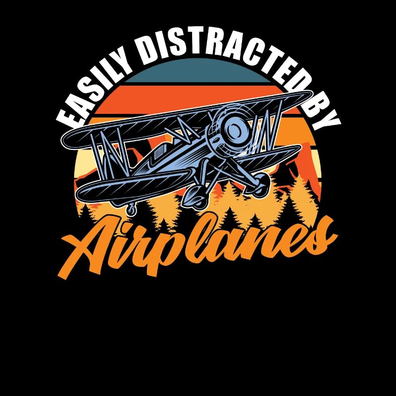 Easily Distracted By Airplanes Pilot Airplane