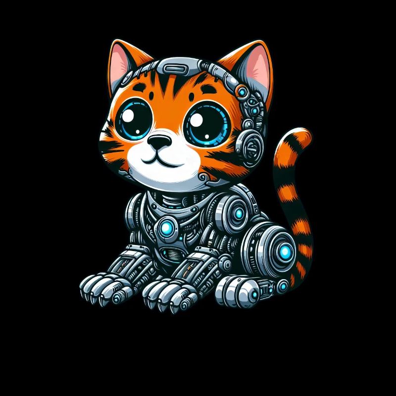 Bengal chat Cyborg dessin animé Design