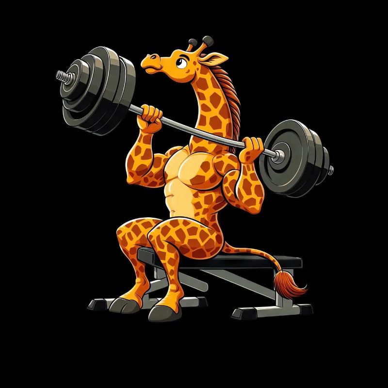 Funny Giraffe Dumbbell Workout Weight Lifting Strong