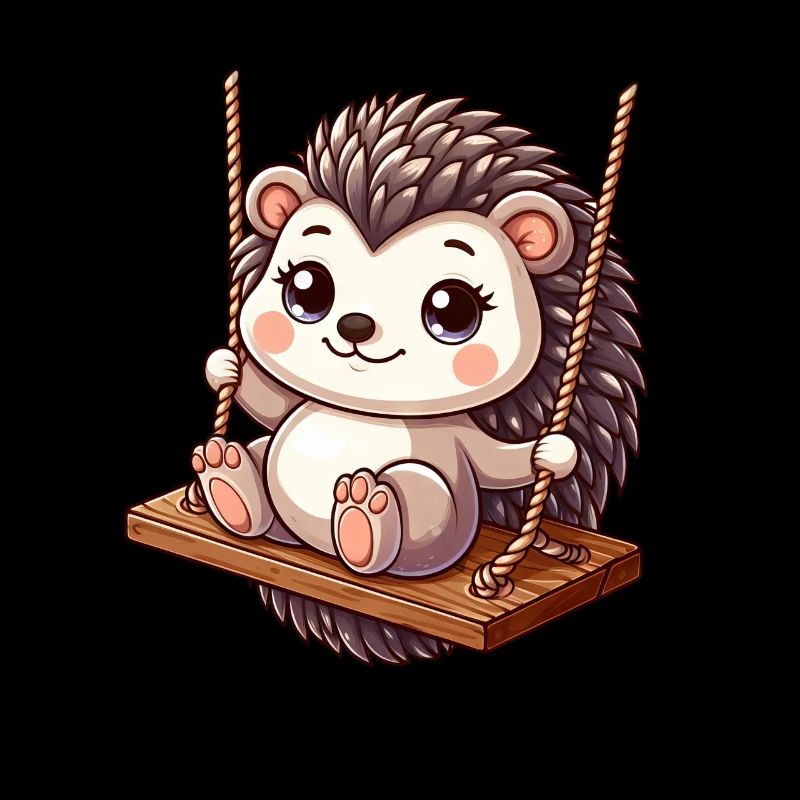 Mignon hérisson balançoires terrain de jeu jeu de dessin animé