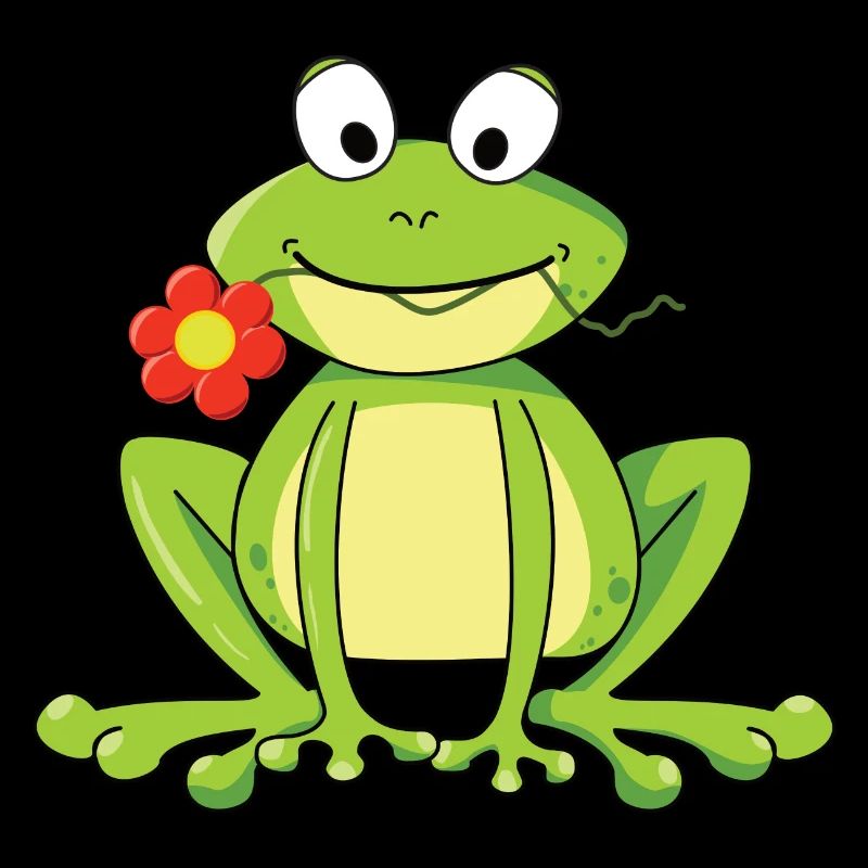 Grenouille avec fleur