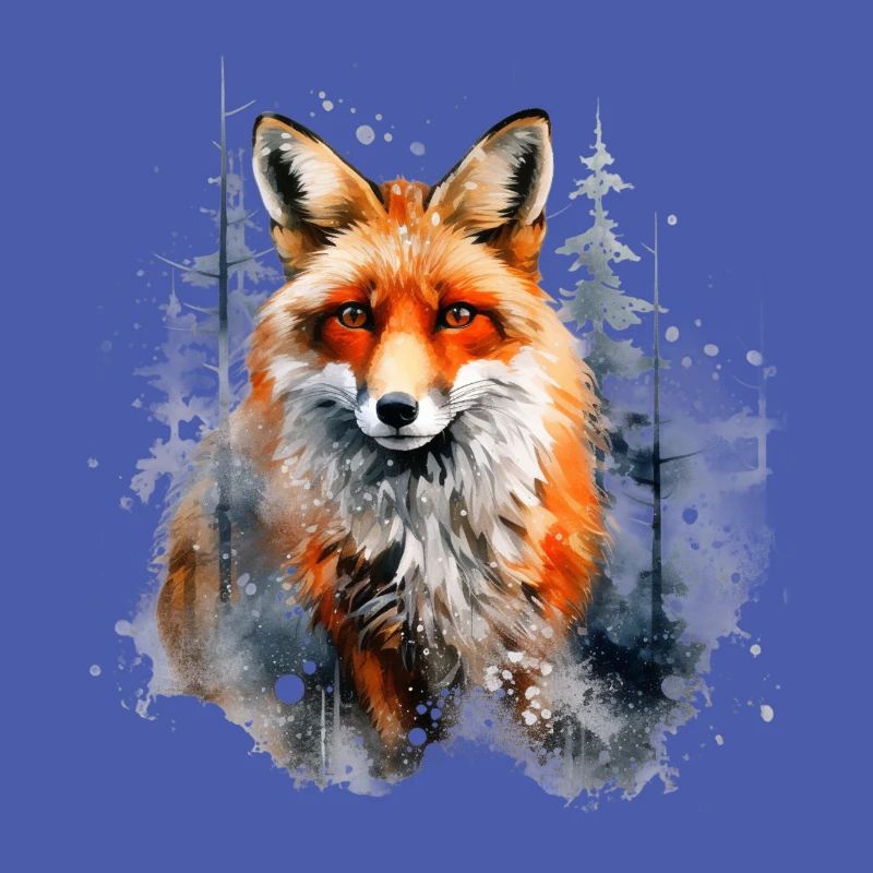 Red fox, snow