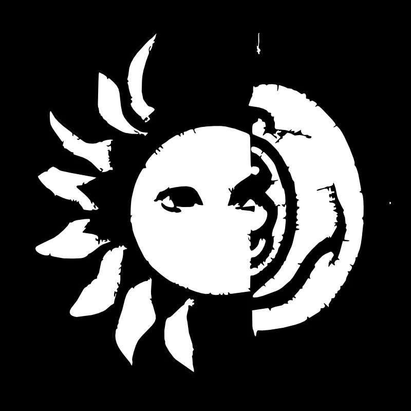 Sun Moon Mosaic Astrology Symbol Vector 08