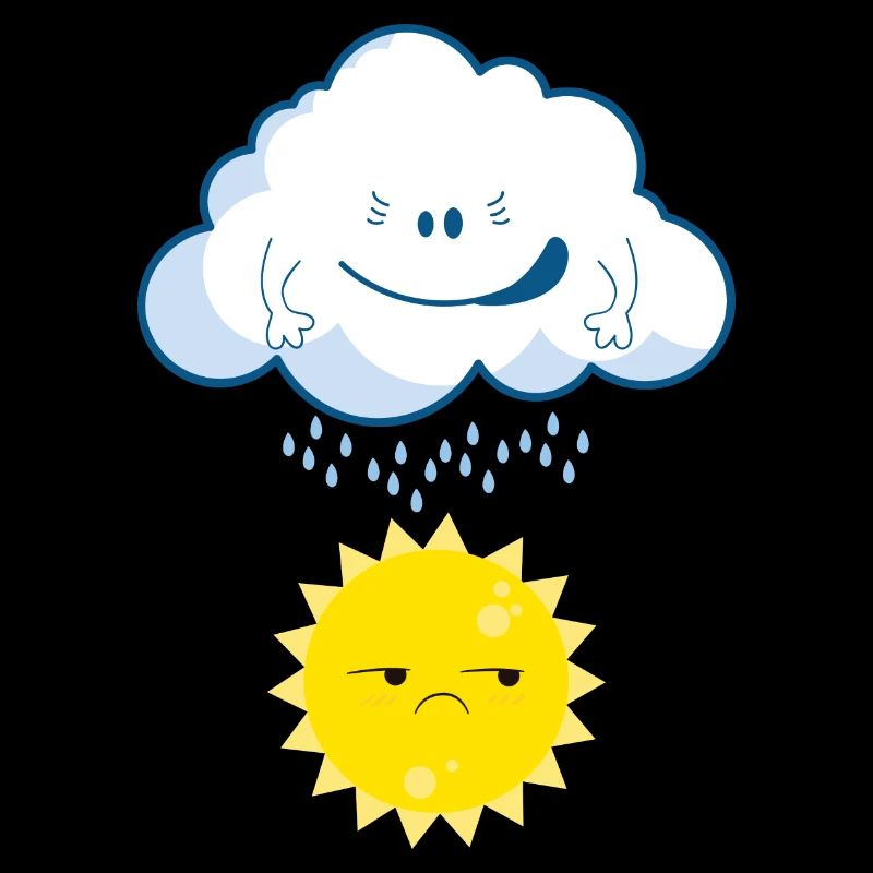 Clouds raining on the sun fun t-shirt