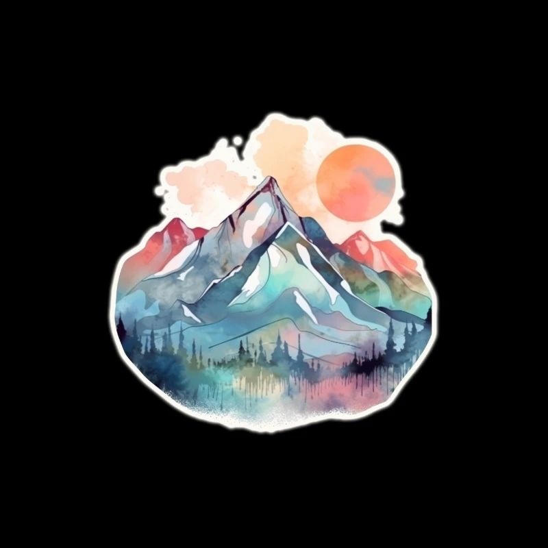 Mountain Landscape with Full Moon 2