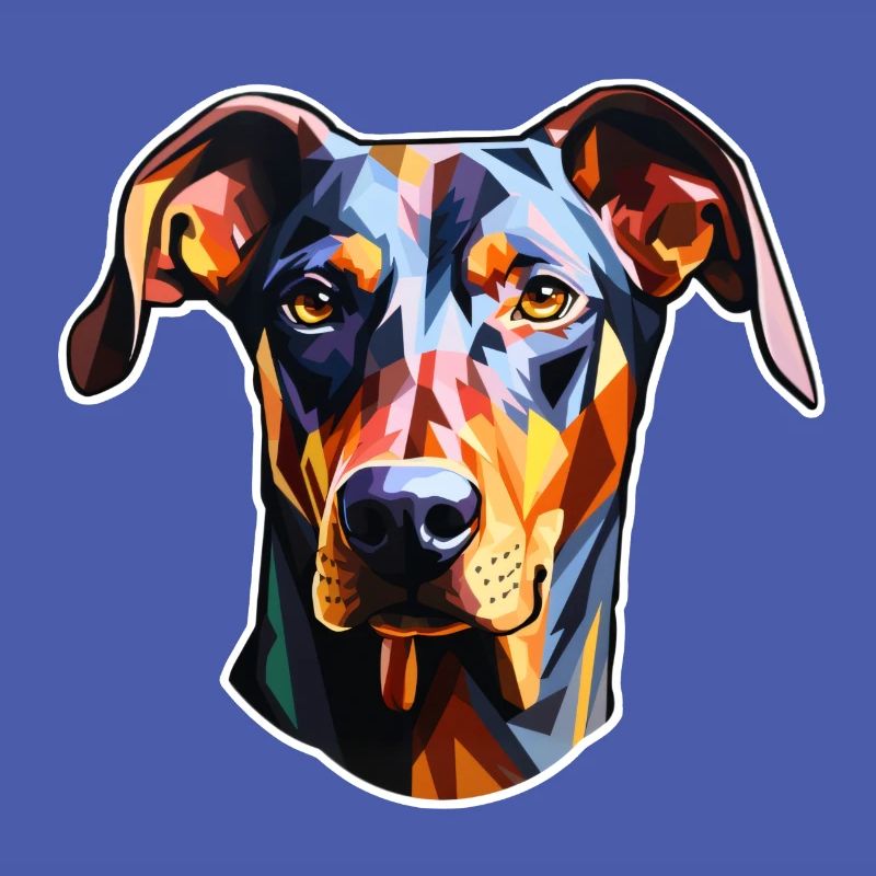 Doberman Head Psychedelic