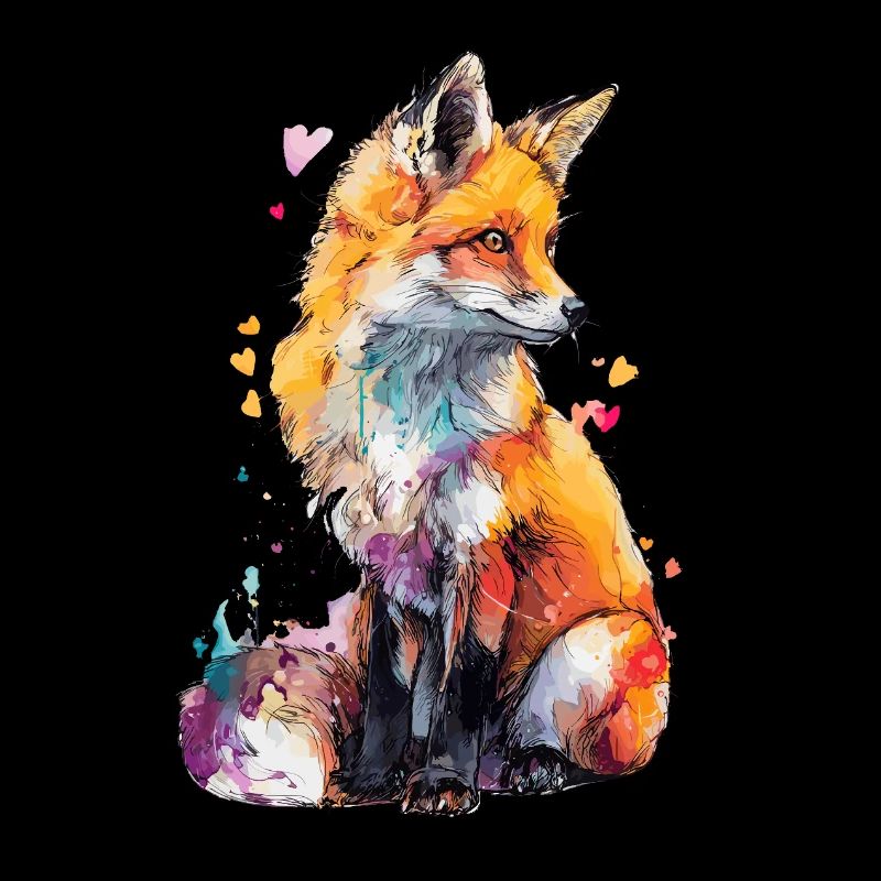 Curious Fox in Watercolor