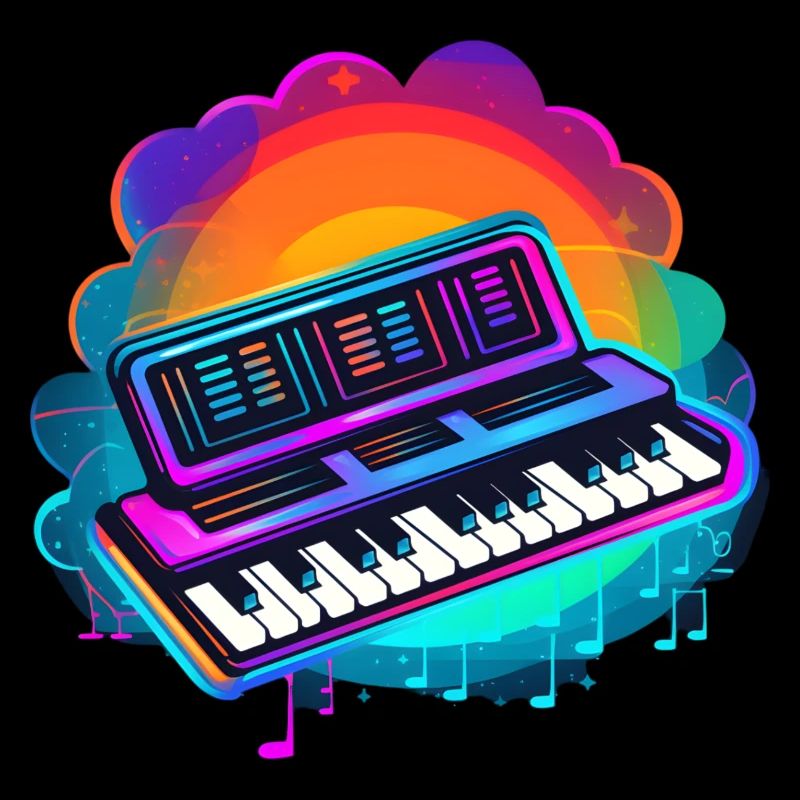Keyboarder Synthwave 80s Gift