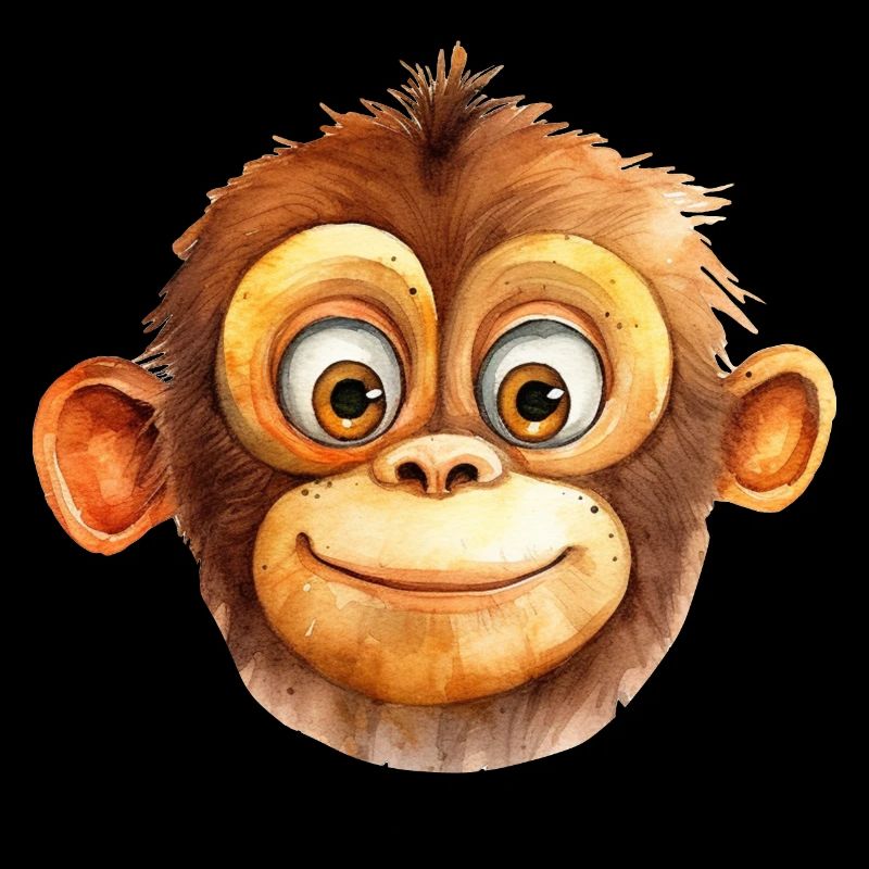 Monkey Drawing Watercolor