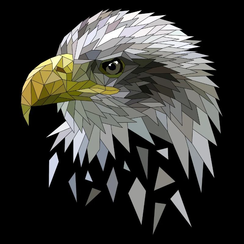 White-tailed eagle low poly polygons geometric