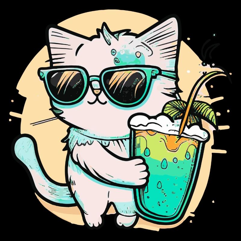Die coolste Katze am Strand