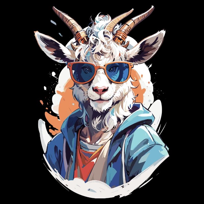 Chèvre avec lunettes de soleil