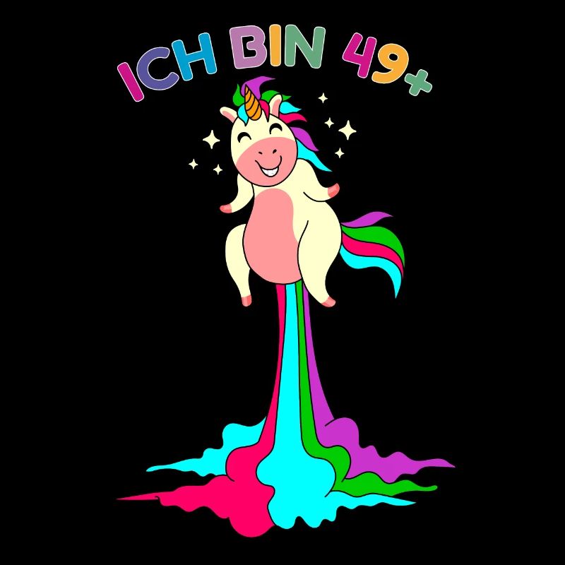ich bin 49 plus pupsender Einhorn 50. Geburtstag