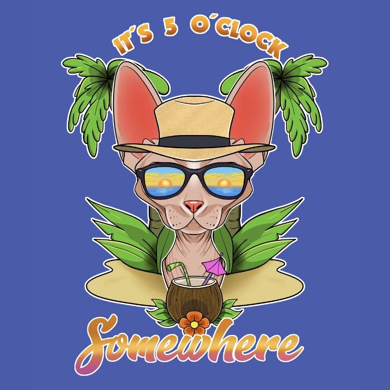 It Is 5 OClock Somewhere Drinking Sphynx Cat