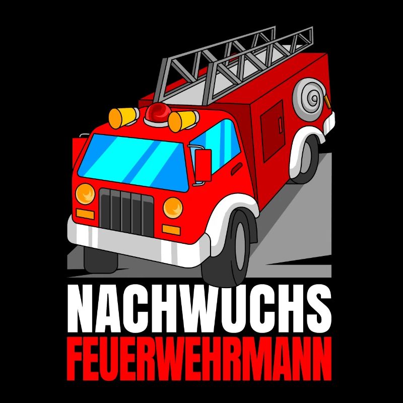 Young firefighter fire brigade fire engine